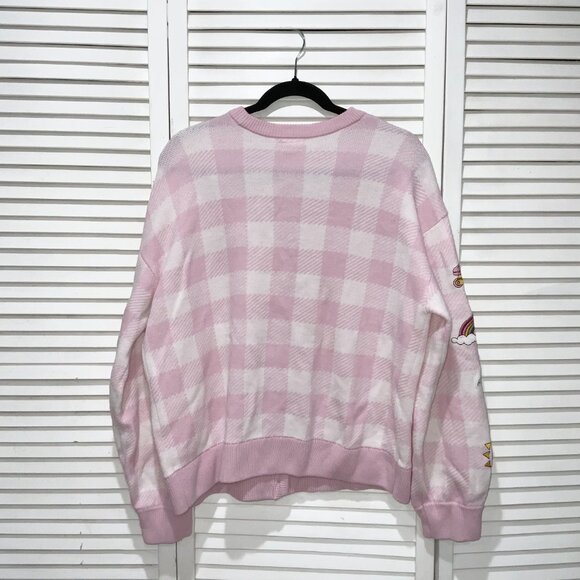 Her Universe Barbie Pink Gingham Patch Cardigan Size L - Picture 6 of 6